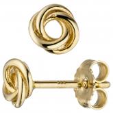 Ohrstecker verschlungen 333 Gelbgold rund | Gelbgoldschmuck