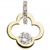 Anhänger "Blume" 333 Gelbgold mit 6 Zirkonia weiß | JOBO