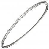 Armreif 925 Sterling Silber mit 7 Zirkonia weiß zart | Silberschmuck