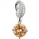 Anhänger 925 Sterling Silber mit Zirkonia champagnerfarben und weiß