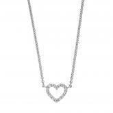 Collier "Herz" 925 Sterling Silber mit Zirkonia weiß 42 cm | Silberschmuck