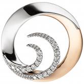 Anhänger rund 585 Weiß-/Rotgold bicolor mit 16 Brillanten 0,08ct. | Rosé- und Rotgoldschmuck