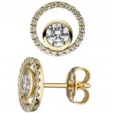 Ohrstecker 333 Gelbgold mit 46 Zirkonia Kreis | Gelbgoldschmuck