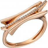 Damen Ring 585 Rotgold mit 23 Brillanten plastisch | Rosé- und Rotgoldschmuck