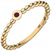 Damen-Kugel-Ring 333 Gelbgold mit Rubin | Edelsteine