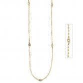 Collier 925 Sterling Silber/vergoldet mit 7 Zirkonia weiß 47 cm | Vergoldet