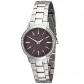 JOBO Damen Armbanduhr Edelstahl mit SWAROVSKI ELEMENTS anthrazit | JOBO
