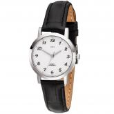 JOBO Quarz Analog Damen Armbanduhr Edelstahl mit Lederband schwarz | Uhren