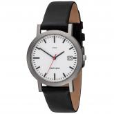 JOBO Quarz Analog Herren Armbanduhr Titan Lederband schwarz mit Datumsanzeige | Uhren