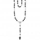 Collier mit Anhänger "Totenkopf" Edelstahl mit Onyx und SWAROVSKI® ELEMENTS 66 cm Collier mit Anhänger "Totenkopf" Edelstahl mit Onyx und SWAROVSKI® ELEMENTS 66 cm