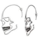 Ohrhaken "Totenkopf" Edelstahl/teilgeschwärzt | Edelstahlschmuck