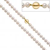 Akoya-Zuchtperlen-Collier mit Manet-Schließe 925 Silber/ vergoldet | Perlen