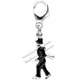 Einhänger/Charm "Schornsteinfeger" 925 Sterling Silber mit Lack schwarz | Silberschmuck