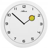 Atlanta Quarz analog Wanduhr Kunststoff weiß rund mit Farbwechsel