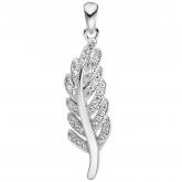 Anhänger "Feder" 925 Sterling Silber mit Zirkonia weiß | Silberschmuck