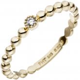 Damen Ring Kugel-Design 585 Gelbgold mit Brillant 0,02 ct.