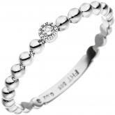 Damen Ring Kugel-Optik 585 Weißgold mit Brillant 0,02 ct.