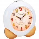 Atlanta Quarz analog Kinderwecker weiß/orange leise | Atlanta