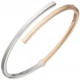 Armreif oval 925 Silber/teilrotvergoldet | Silberschmuck