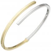 Armreif oval 925 Silber/teilvergoldet | Silberschmuck