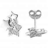 Ohrstecker "Sterne" 925 Sterling Silber mit 26 Zirkonia weiß
