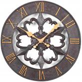 Atlanta Quarz analog Wanduhr "Blume" rund Eisen-Optik | Atlanta