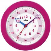 Atlanta Kinderlern-Wanduhr pink leise | Atlanta
