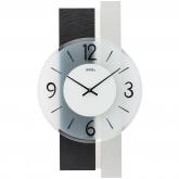 AMS Quarz analog Wanduhr Holz silberfarben und Schiefer mit Glas AMS Quarz analog Wanduhr Holz silberfarben und Schiefer mit Glas