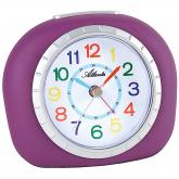 Atlanta Quarz analog Kinder-Wecker lila leise | Atlanta