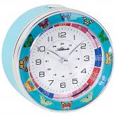 Atlanta Quarz-analog-Kinderlern-Wecker "Schmetterlinge" hellblau leise | Uhren