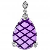 Anhänger "Tropfen" 925 Sterling Silber mit Amethyst und 13 Zirkonia weiß Anhänger "Tropfen" 925 Sterling Silber mit Amethyst und 13 Zirkonia weiß