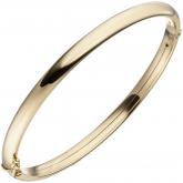 Armreif 375 Gelbgold klassisch oval | Gelbgoldschmuck