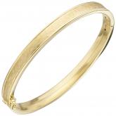 Armreif oval 375 Gelbgold teilmatt | Gelbgoldschmuck