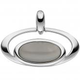 Anhänger oval 585 Weißgold mit Mondstein-Cabochon | Edelsteine