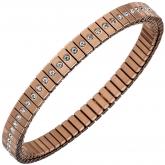 Armband Edelstahl/PVD rotgoldfarben mit Zirkonia weiß rundum 21 cm Armband Edelstahl/PVD rotgoldfarben mit Zirkonia weiß rundum 21 cm