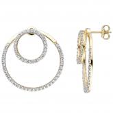 Ohrstecker 375 Gelbgold mit Zirkonia weiß Kreis-Design | Gelbgoldschmuck