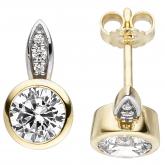 Ohrstecker 375 Gelbgold mit 8 Zirkonia weiß rund | Gelbgoldschmuck
