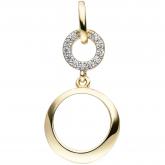 Anhänger 375 Gelbgold 11 Zirkonia weiß Ring-Design | Edelsteine
