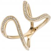 Damen Ring 585 Gelbgold mit 55 Brillanten 0,17 ct. minimalistisch