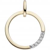 Anhänger Kreisform 585 Gelbgold mit 5 Brillanten 0,025 ct. | Edelsteine