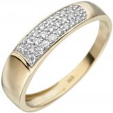 Damen Ring 333 Gelbgold mit 24 Zirkonia weiß | Gelbgoldschmuck