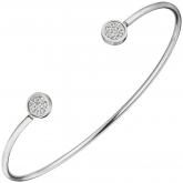 Armreif offen aus Edelstahl mit 14 Zirkonia weiß Armreif offen aus Edelstahl mit 14 Zirkonia weiß