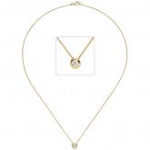 Collier mit Anhänger und Brillant 0,25 ct. 585 Gelbgold 45 cm | Gelbgoldschmuck