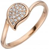 Damen Ring "Tropfen" 585 Rotgold 22 Brillanten 0,16ct. | Rosé- und Rotgoldschmuck