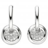 Creolen mit Einhänger rund 585 Weißgold und Brillanten 0,22 ct. | Weißgoldschmuck