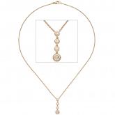 Collier/Ankerkette mit Anhänger 585 Rotgold und 4 Brillanten braun
