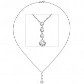 Collier/Ankerkette mit Anhänger 585 Weißgold mit 4 Brillanten 0,20 ct. | Weißgoldschmuck
