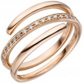 Damen Ring 585 Rotgold mit 20 Brillanten 0,14 ct. Wickeloptik | Rosé- und Rotgoldschmuck