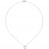 Collier mit Anhänger rund 925 Sterling Silber 16 Zirkonia weiß 43 cm | Silberschmuck