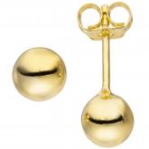 Ohrstecker "Kugel" 925 Sterling Silber/vergoldet 6 mm | Vergoldet